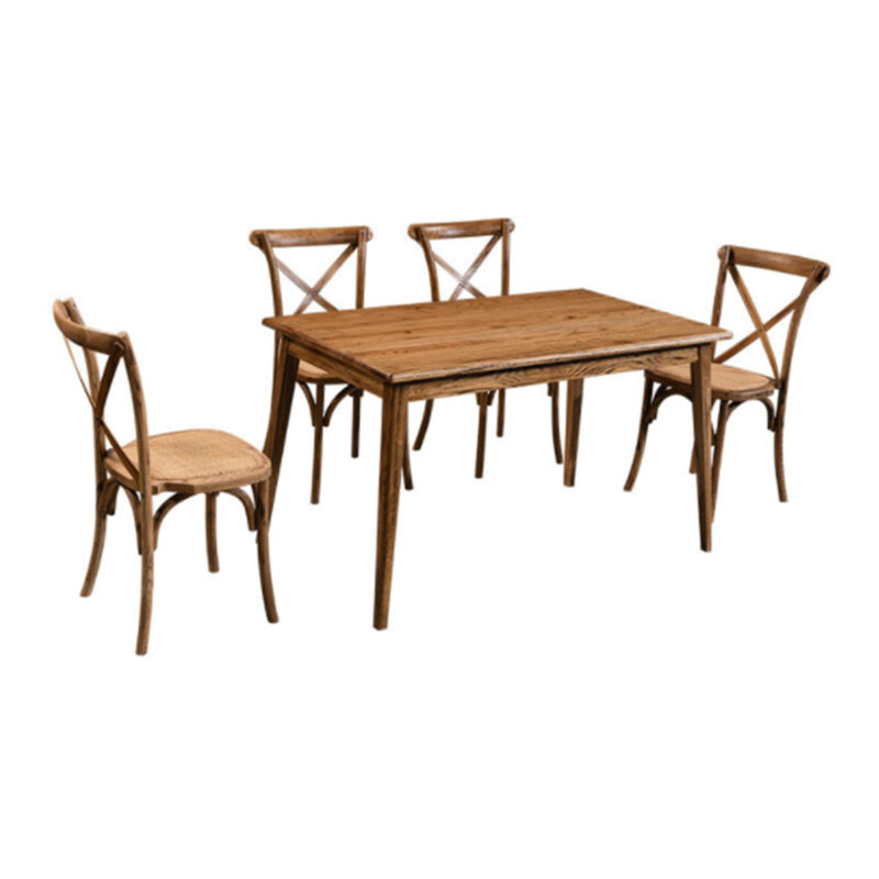 Oak-Wood-Dining-Set-(4pax)-130-x-75-x-75